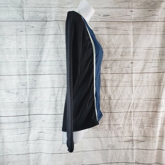 Alala Womens Long Sleeve‎ top Sz Medium Black Blue Nylon Blend - Picture 3 of 6